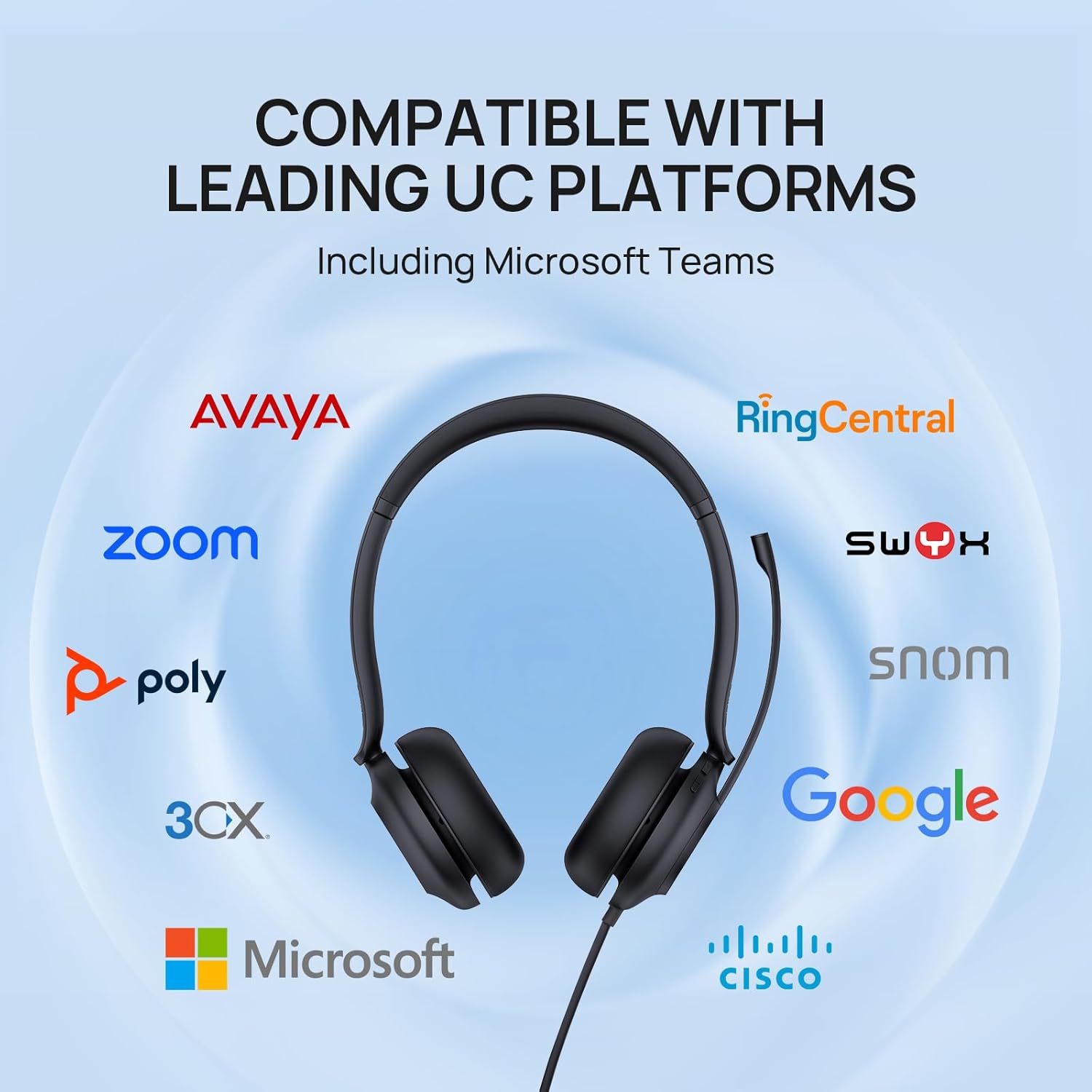 Yealink UH35 USB-C/A Headset with Noise Cancelling Microphone, Wired Headphones for Computer PC, Mute Button, Compatible with Zoom, Google and Other Leading UC Call Platforms - Image 7