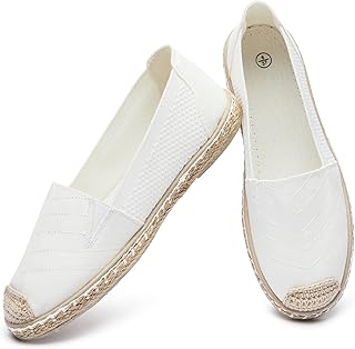 Women's Flats Shoes,Breathable Black Espadrilles Flats,Black and White S...