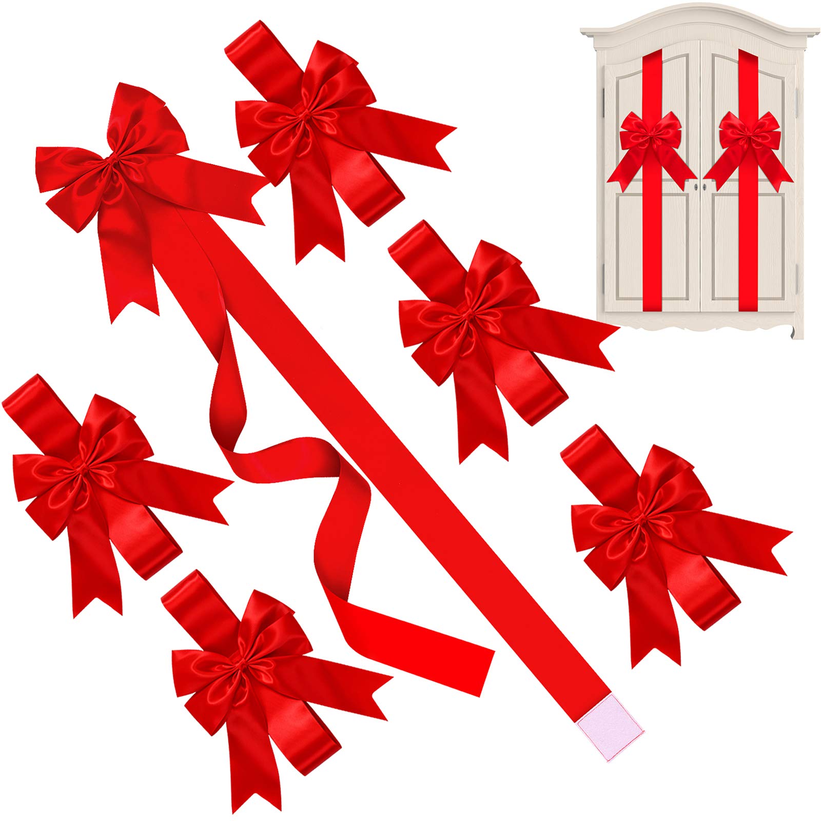 Amazon.com: WILLBOND 6 Pcs Red Christmas Cabinet Ribbons Bows