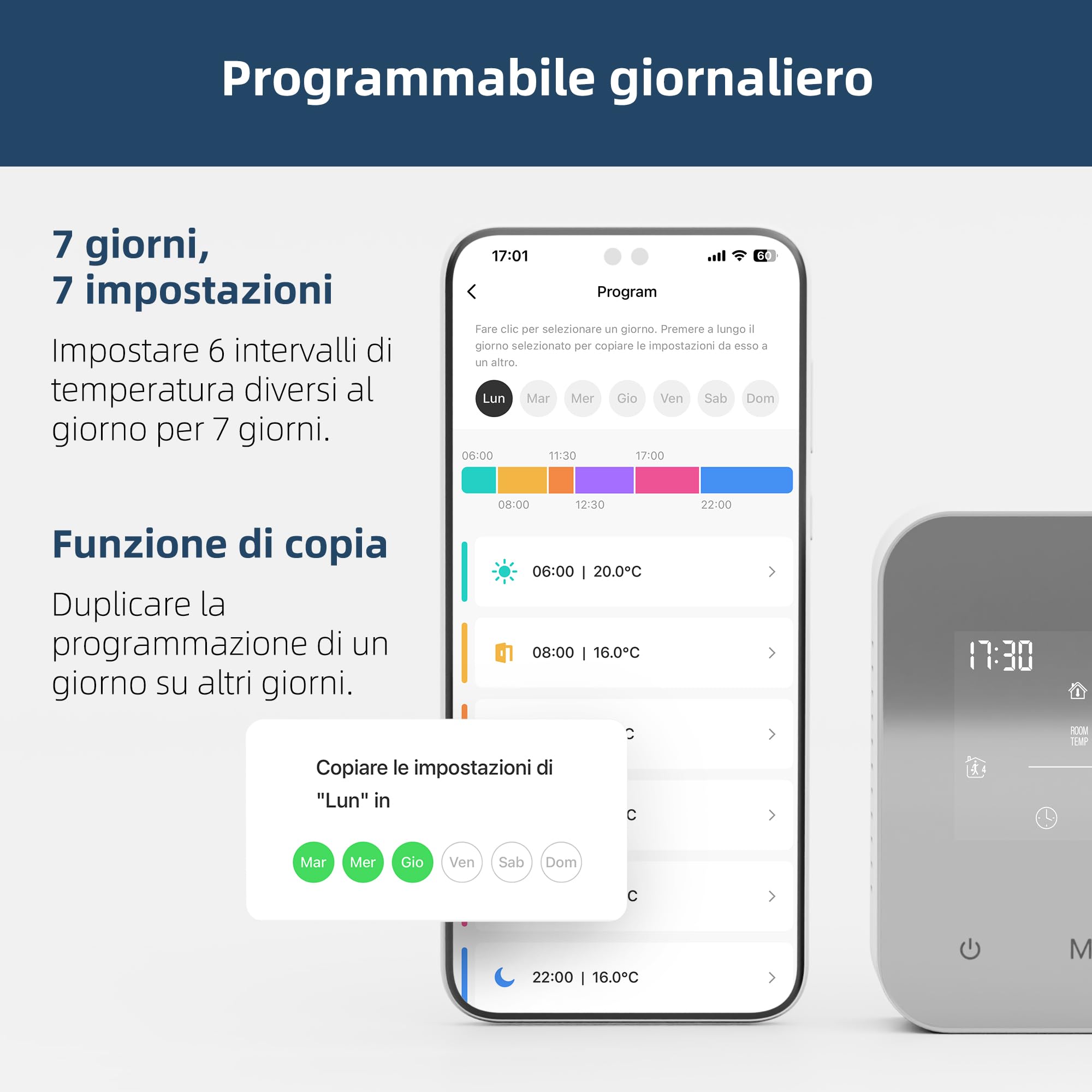 Termostato 2 fili Wi-Fi a batteria, adatto per caldaie a gas. Termostato programmabile giornalmente, compatibile con Google Assistant e Alexa. controllabile da remoto tramite TUYA o Smart Life.