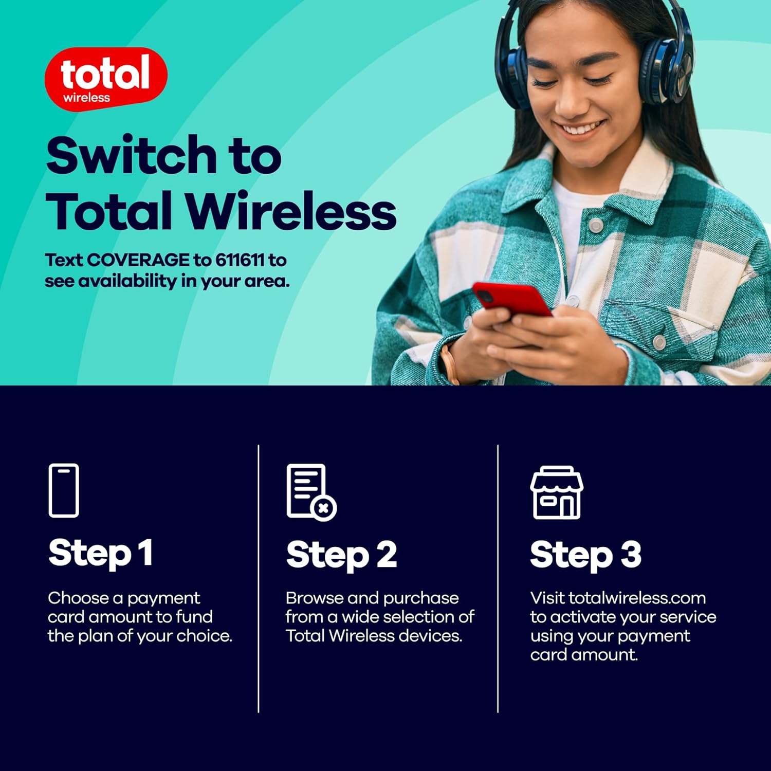 Total Wireless Samsung Galaxy A25 5G, 128GB, Black-Prepaid Smartphone (Locked to Total Wireless) - 6.5" Super AMOLED 120Hz Display, 50MP Triple Camera with OIS, 5,000mAh Battery, Android 15