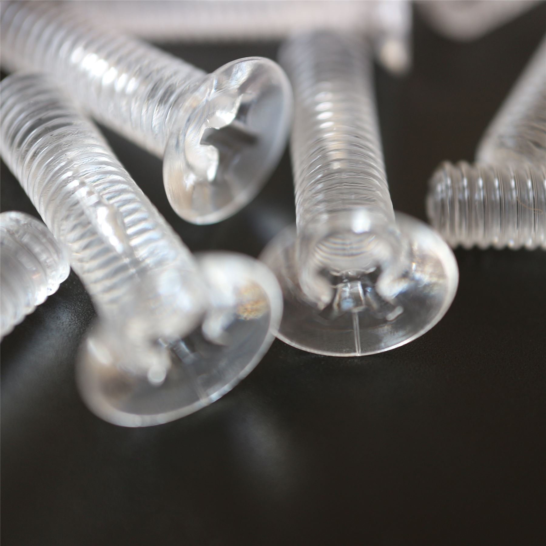 Caterpillar Red Clear 50 X Crosshead Countersunk Screws With Nuts & Washers, Transparent Acrylic Plastic, M4x20mm