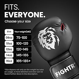 FIGHTR Boxing Gloves - Maximum Protection & Stability | Boxing Gloves for Boxing, MMA, Muay Thai & Kickboxing | Sizes 8-16 oz