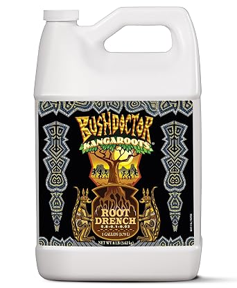 FoxFarm Bush Doctor Kangaroots Root Drench Inoculant Enhances Root Efficiency, Immediate Nutrient Uptake, Custom Soil Microbes - Ideal for Hydroponic & Soil Applications - 1 Gallon