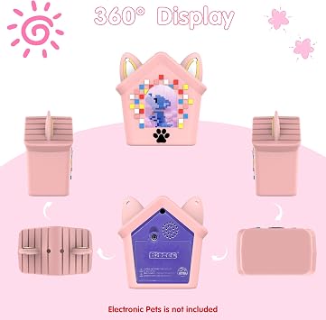 Bitzee Doghouse Interactive Digital Pet用シリコンケース、耐衝撃保護カバー Doghouse Bitzee バーチャル電子ペットアクセサリー ストラップ付きピンク