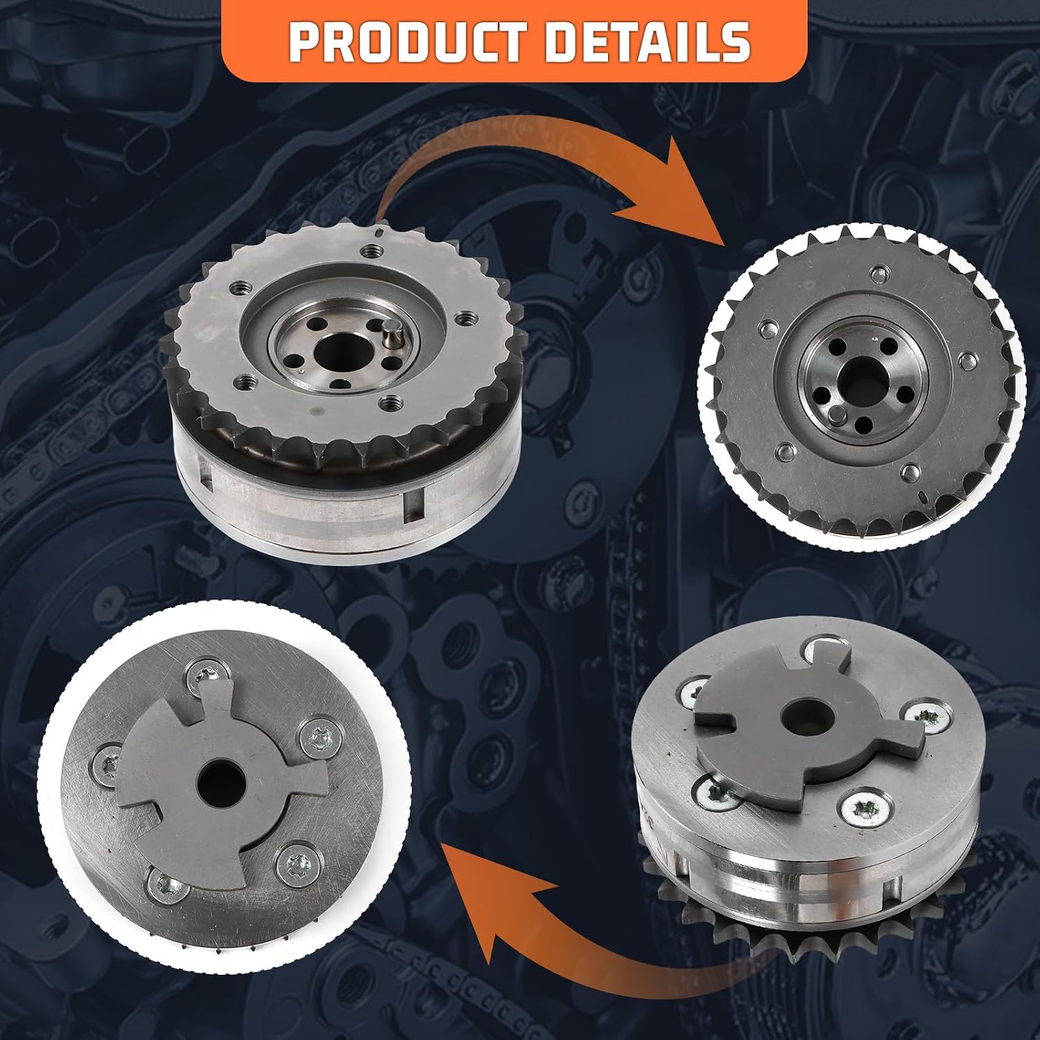 03H109088D 1Pcs Camshaft Adjuster VVT Gears Sprocket Fit for VW PASSAT CC 3.6L 2012-2014 Replace for 03H109088A