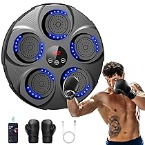 Infaebo Macchina da Boxe Musicale, Macchina da Pugilato Elettronica Professionale con Guantoni, Bluetooth, 9 velocità, modalità per Bambini e Adulti, Casa, L’Ufficio, Palestra, Blu