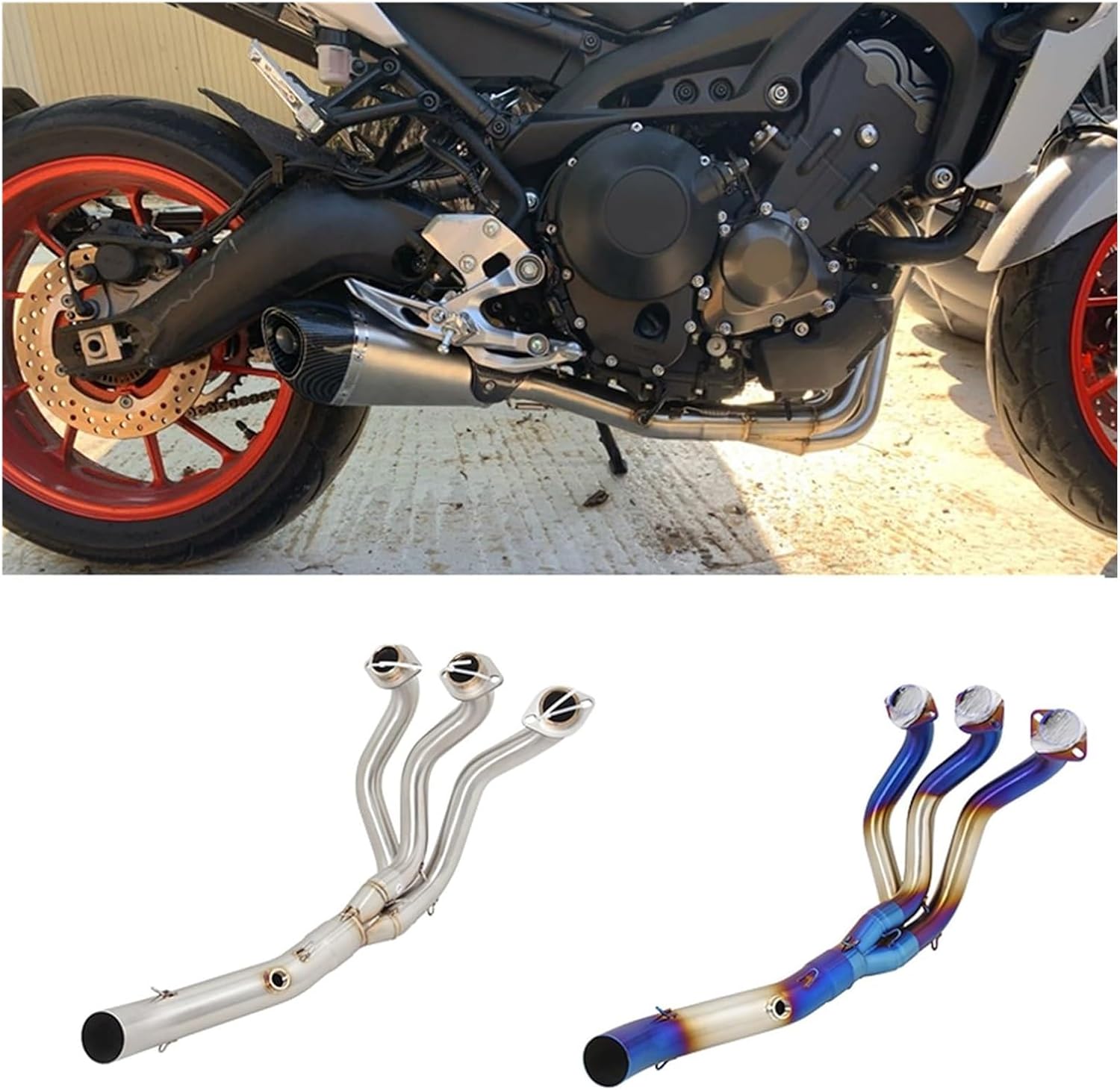 エキゾーストマフラー サイレンサーパイプ 用 ヤマハ FZ-09 2015 2016