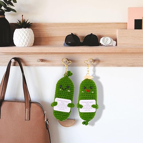 Miniatura 6 de MuMyer Funny Positive Crochet Potato Keychain Handmade Emotional Support Knitted Wool Potato Doll Keychain Gift for Bag Charm