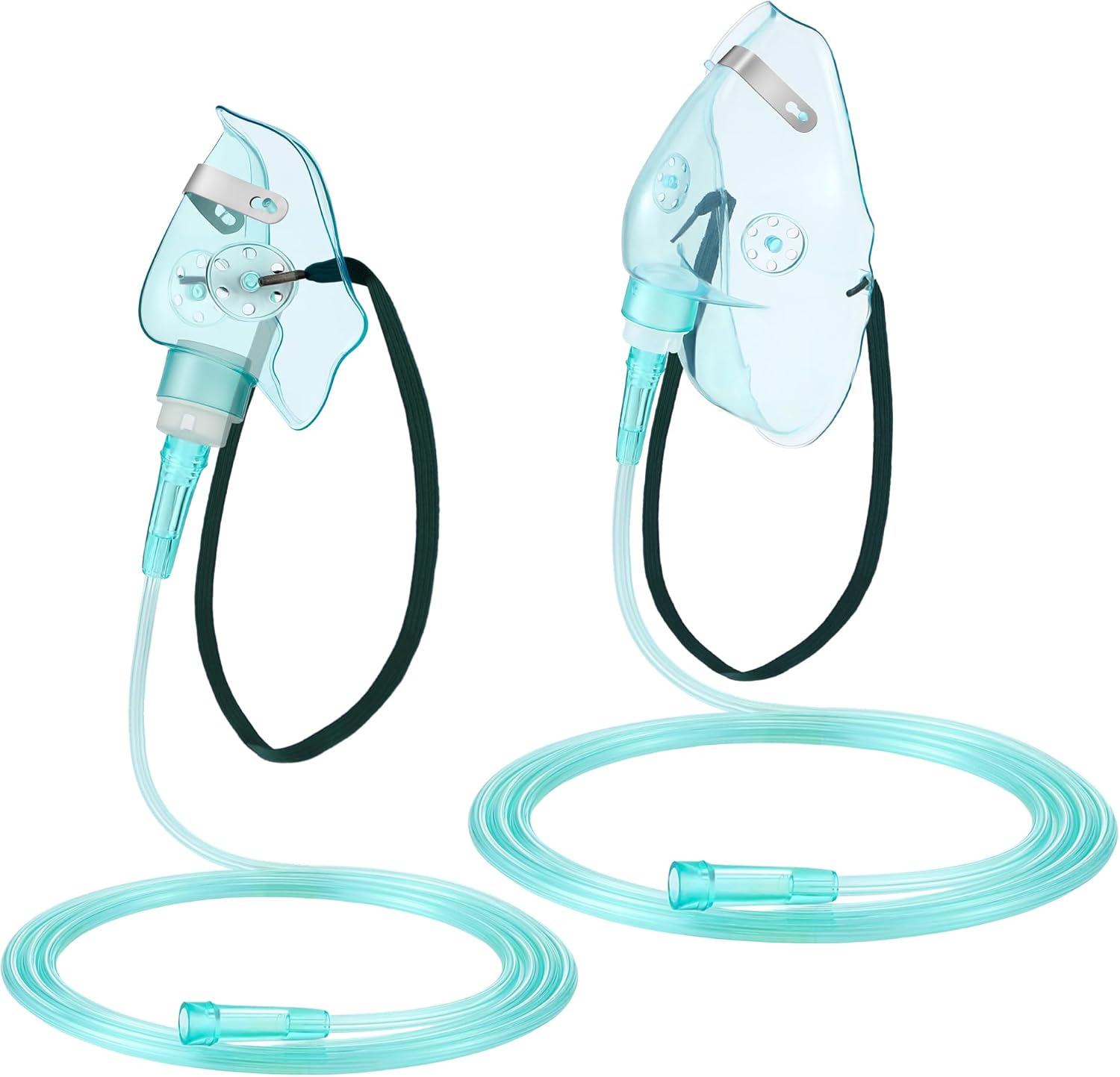 Geiserailie 2PCS M/L Oxygen Mask with 6.6 Ft Tubing and Adjustable Elastic Strap, Adult Oxygen Mask with Tubing, Breathing Masks for Face Adult Size Medium/Large