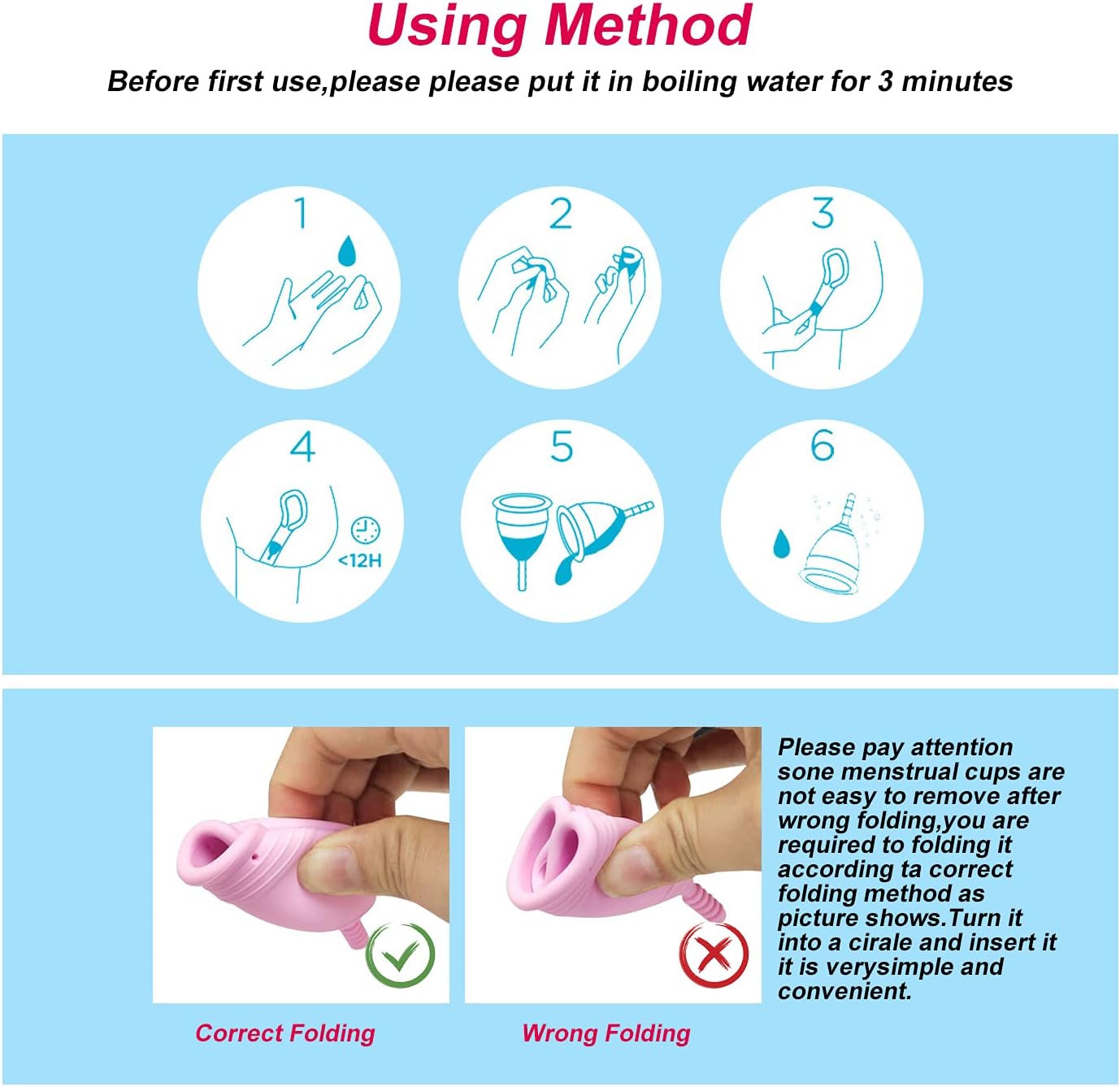 M MUNCASO 2Pcs Soft Menstrual Cups - Most Comfortable Period Cup Super Soft and Flexible - Best Sensitive Cup (Pink, S) - Image 5