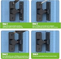 Vista 7 de Herrajes para cerradura de puerta de granero, pestillos de compuerta de seguridad resistente de 90 grados, cerradura de pestillo de perno abatible