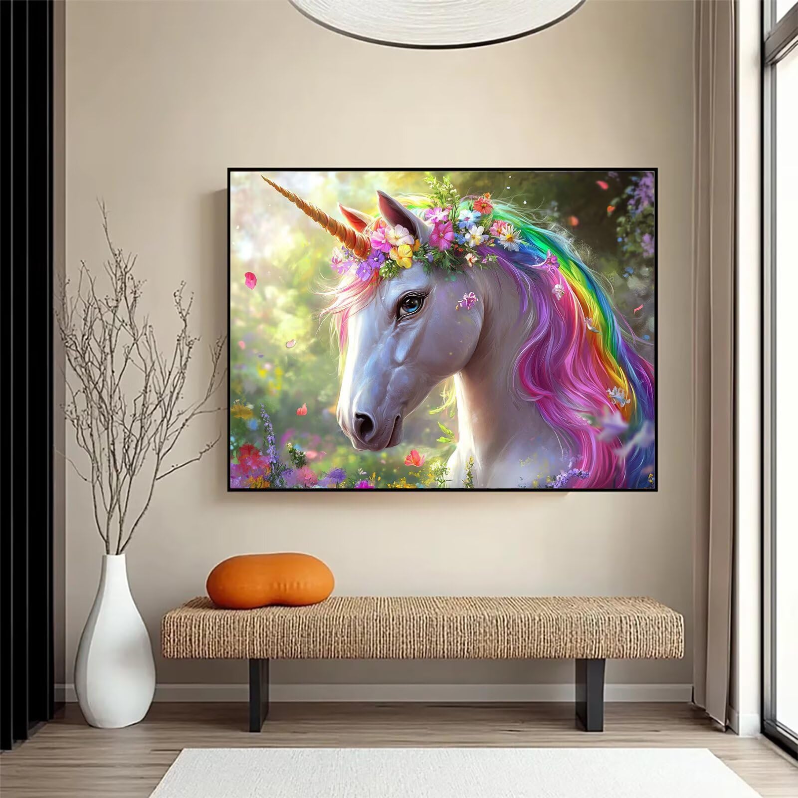 Diamond Painting Einhorn, 5D Diamond Painting Erwachsene 70x90cm qw1-575