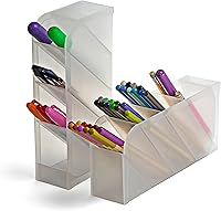 Vista 4 de Officemate Organizador de escritorio, portalápices con 8 compartimentos, juego de 2 (21542)