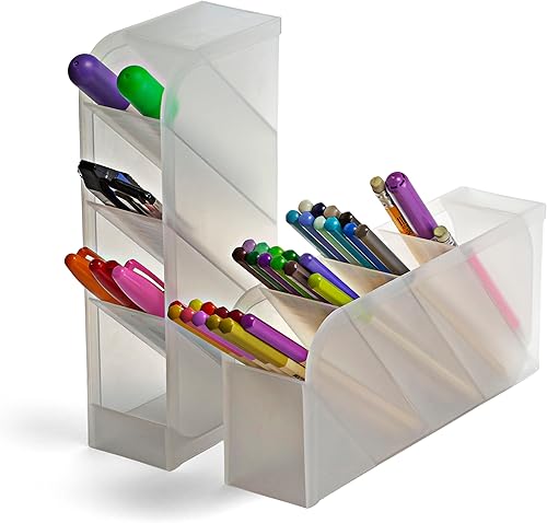 Miniatura 4 de Officemate Organizador de escritorio, portalápices con 8 compartimentos, juego de 2 (21542)