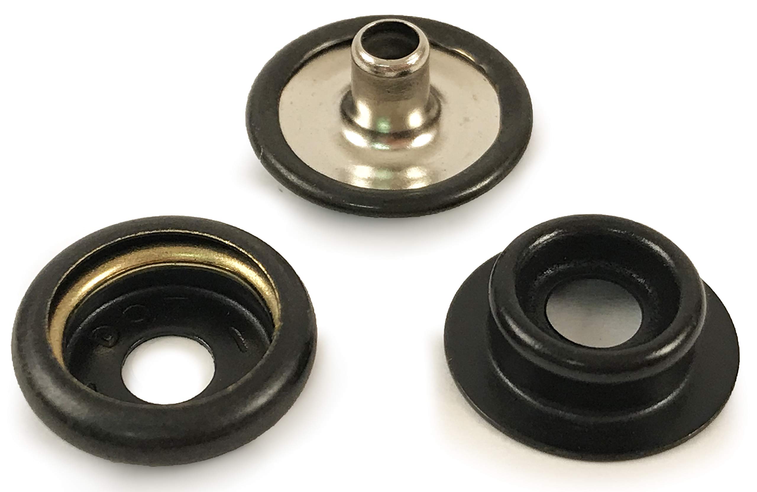 Adl Black 10X Dot 3 Piece Oxide Press Snap Fastener Kit. Caps Sockets Studs For Boat Canopy Canvas Fixings Cover