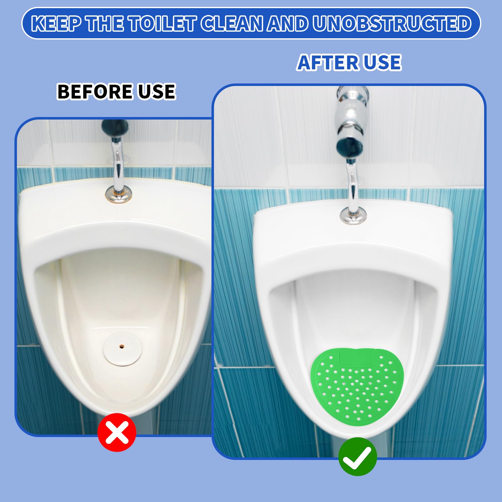 16 Pièces Desodorisant Urinoir avec Parfum Désodorisant pour Urinoir Urinoir Desodorisant Tapis d'Urinoir Désodorisant pour Tout Urinoir ou Pissoir