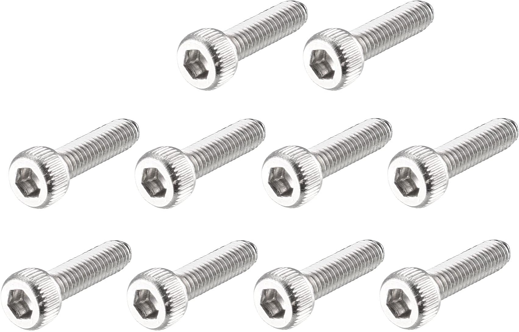 Sourcingmap M2.5x10mm 0.45mm Pitch Bolts Hex Socket Cap Head Screws 100pcs
