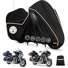 420D Motorcycle Cover for Harley Davidson Ultra Limited,Road Glide Limited,Gold Wing with Trunk Models Outdoor Bike Cover Windproof Heavy Duty Waterproof Protection Fits up to Motorcycles