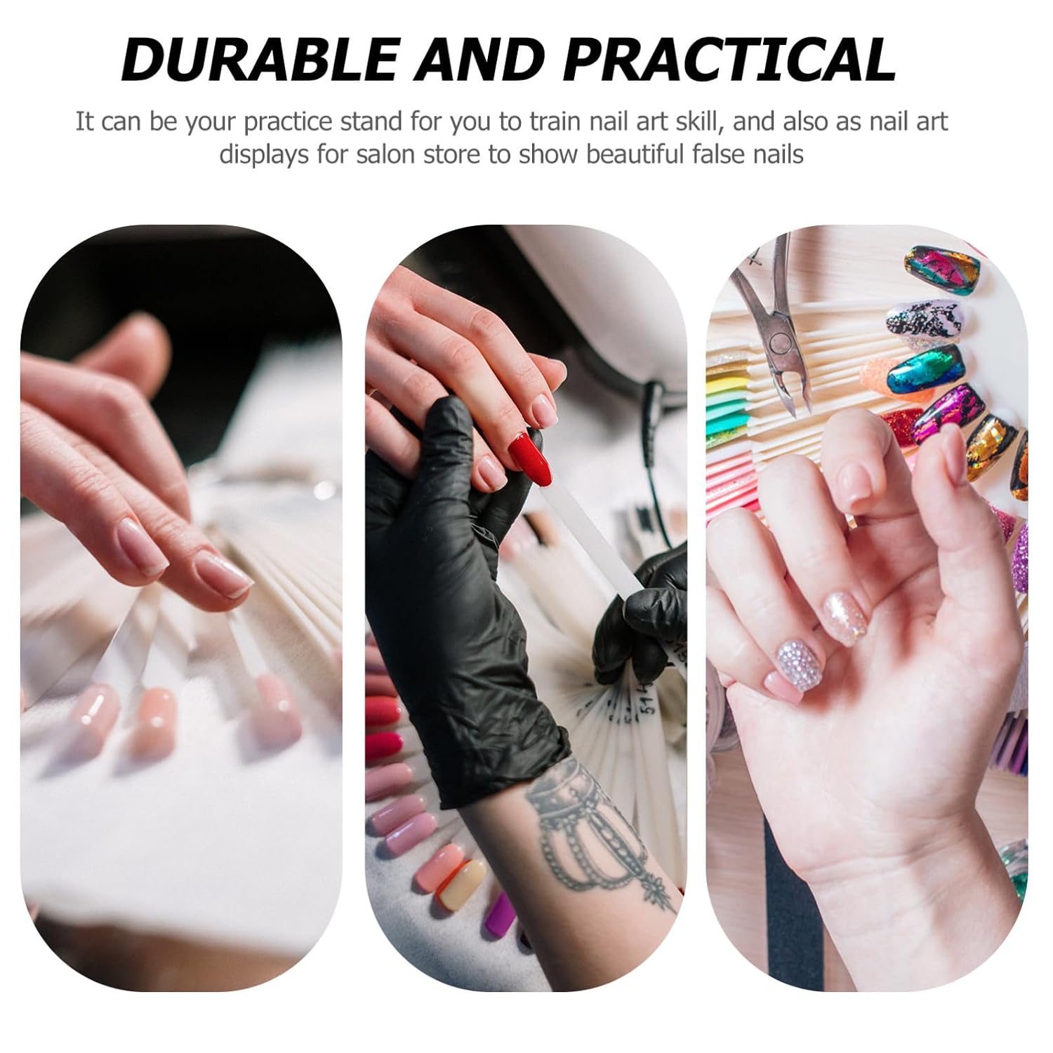 Nail Practice Training Stand 8pcs Acrylic Rabbit Shaped | Salon Store Use, Nail Art Training Beginner Support, Easy to Manicure