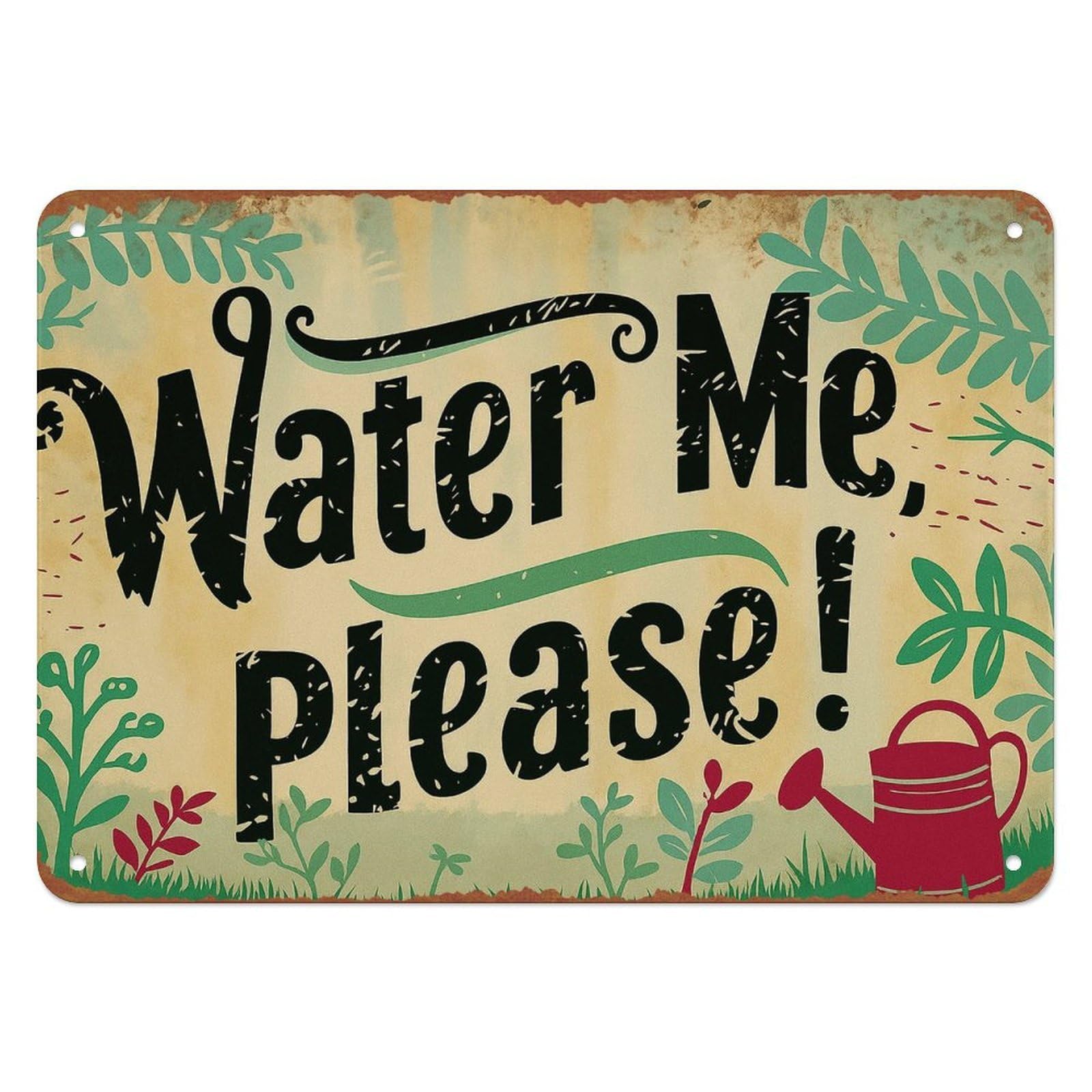 peiyeety Vintage Metal Signs Water Me Please Wall Art Poster Sign For Room Office Coffee Bar Decor 8x12 inches