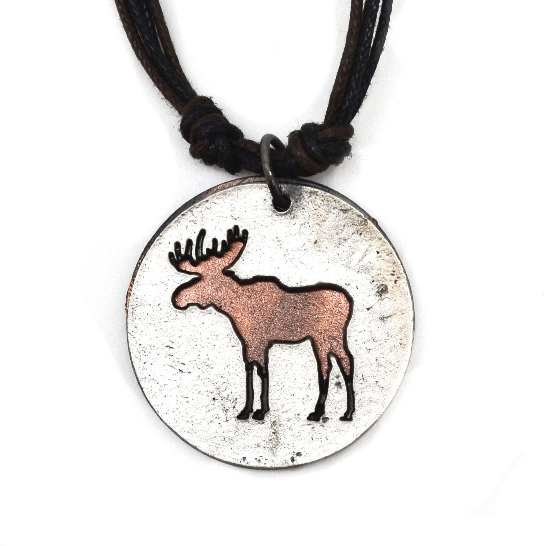 ANJU JEWELRYPewter Cotton Cord Necklace - Moose, Pewter Cotton, na