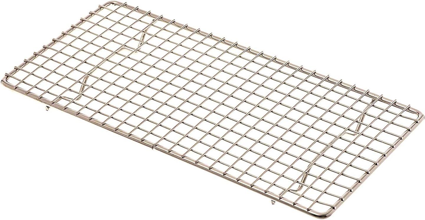 Update International 5" x 10" Rectangular Chrome-Plated Wire Pan Grate