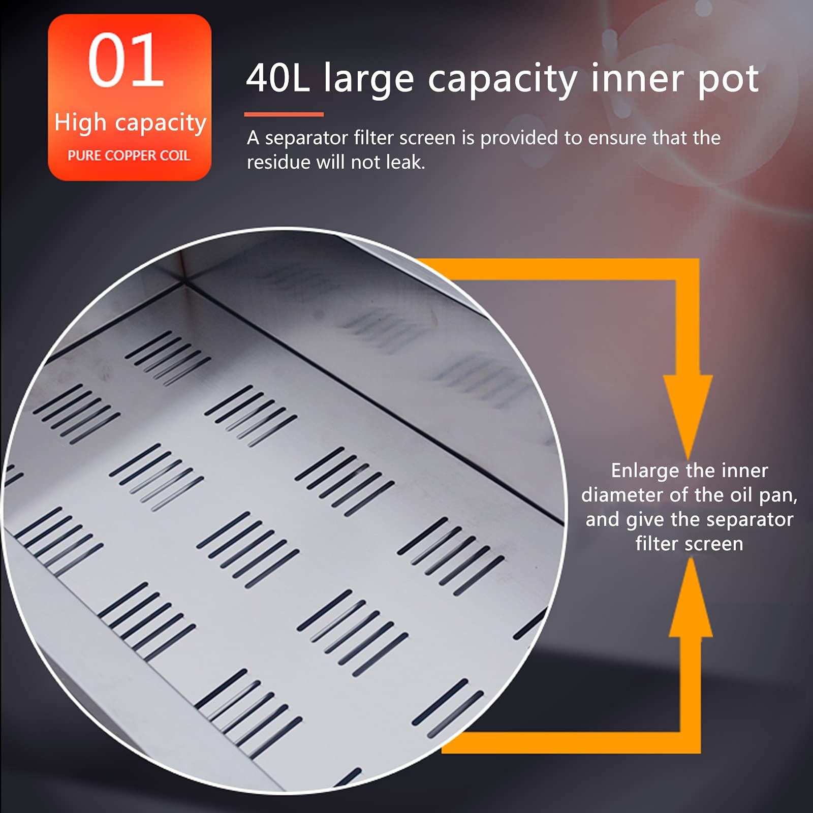 Freidora de Gas Vertical multifunción, Tanque de Alta Capacidad de 40 L, freidora de Acero Inoxidable con Cubierta de Cuchara para freidora de Restaurante Comercial (Juego de friteuse de Gas