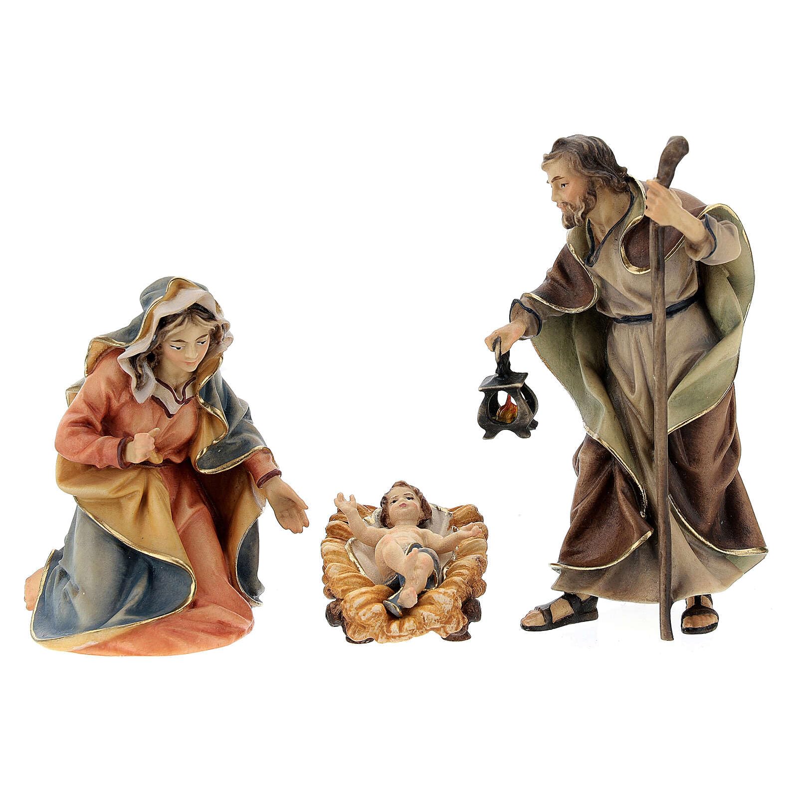 Holyart Presepe Val Gardena: Presepe Re Magi pastori, bue e asino mod. Original legno dipinto Val Gardena 12 cm - 22 pz