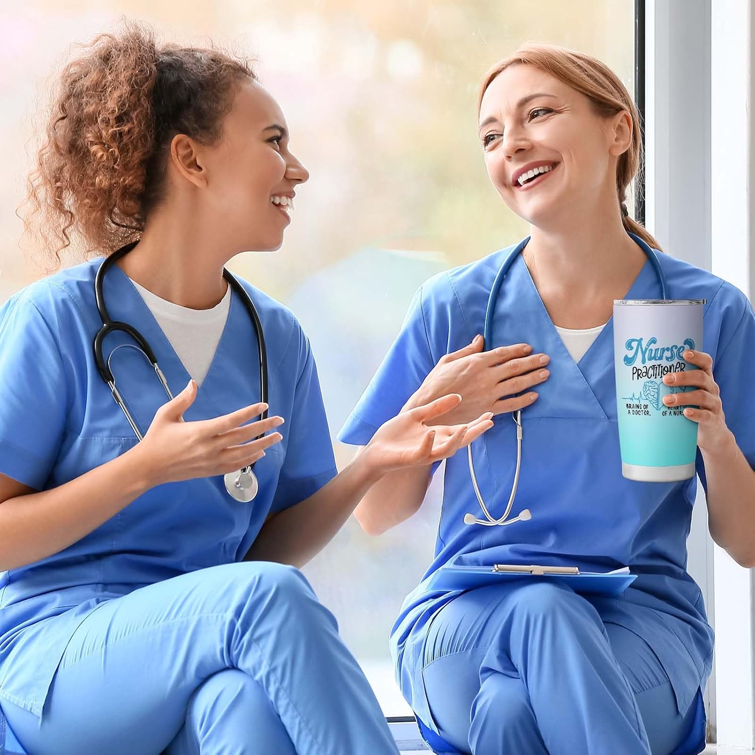 Nurse Practitioner Gifts For Women Nurse Practitioner Week Gifts for NP Stainless Steel Tumbler With Lid 20OZ - Image 5