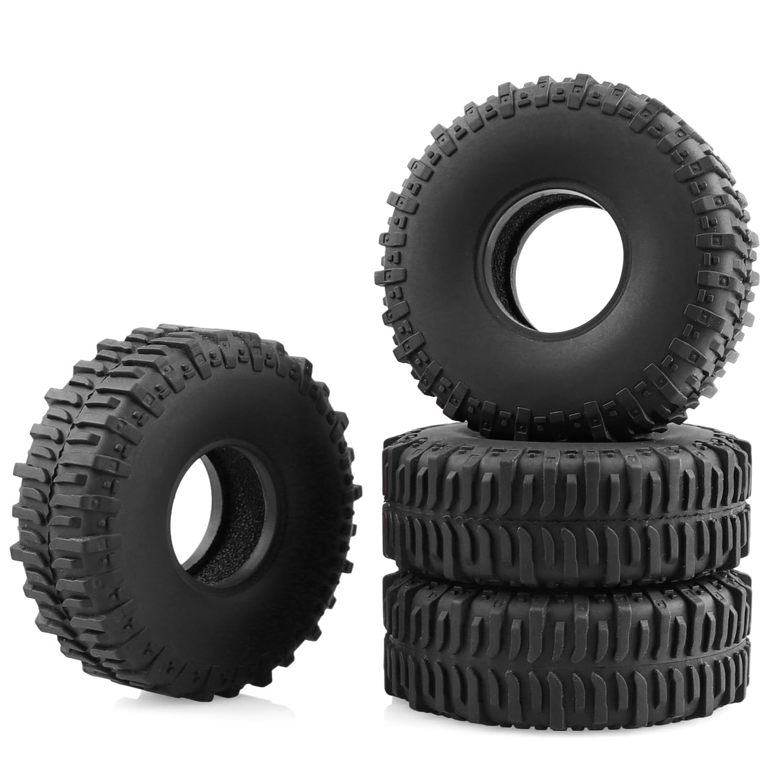 RC 1.0 Micro Crawler Tires Mud Tire for 1/18 TRX4M 1/24 SCX24 Bronco Gladiator C10 JLU Deadbolt B17 Crawler Truck