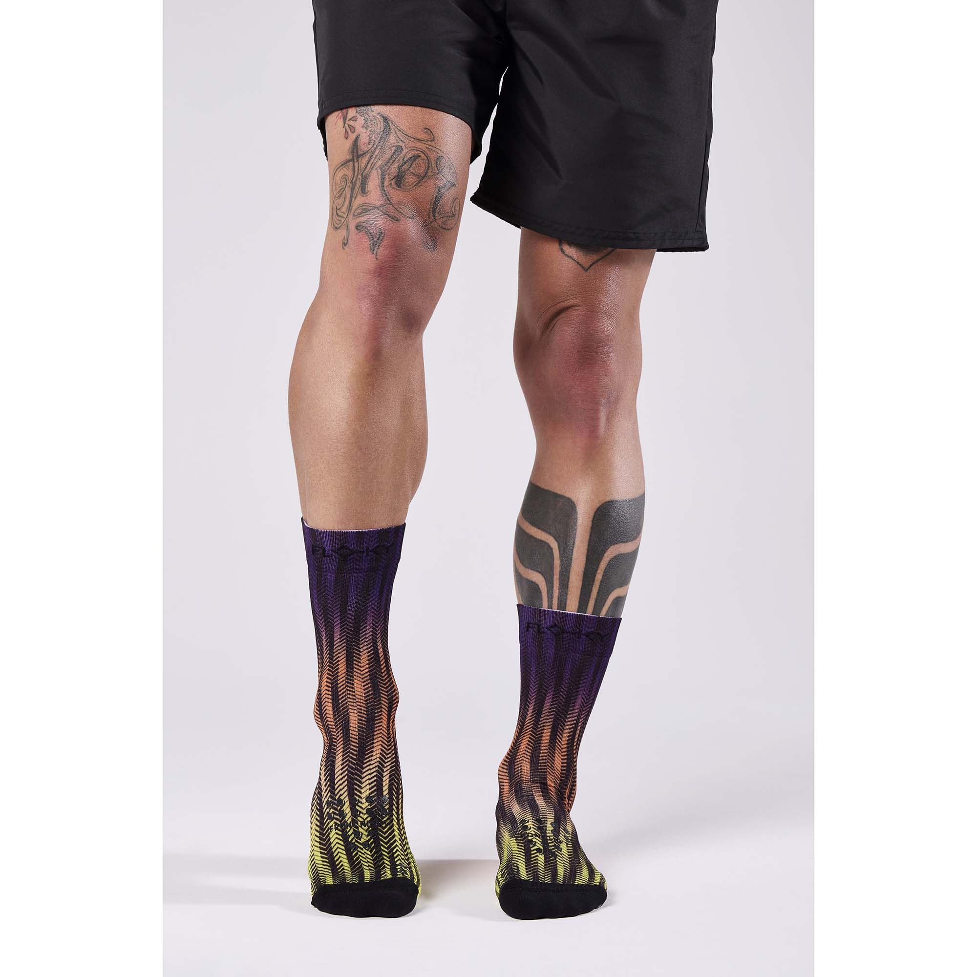 FLOKY - S-mash - Delhi - Biomechanische Sportsocken - Schwarz/Gelb - Größe L/XL - T3