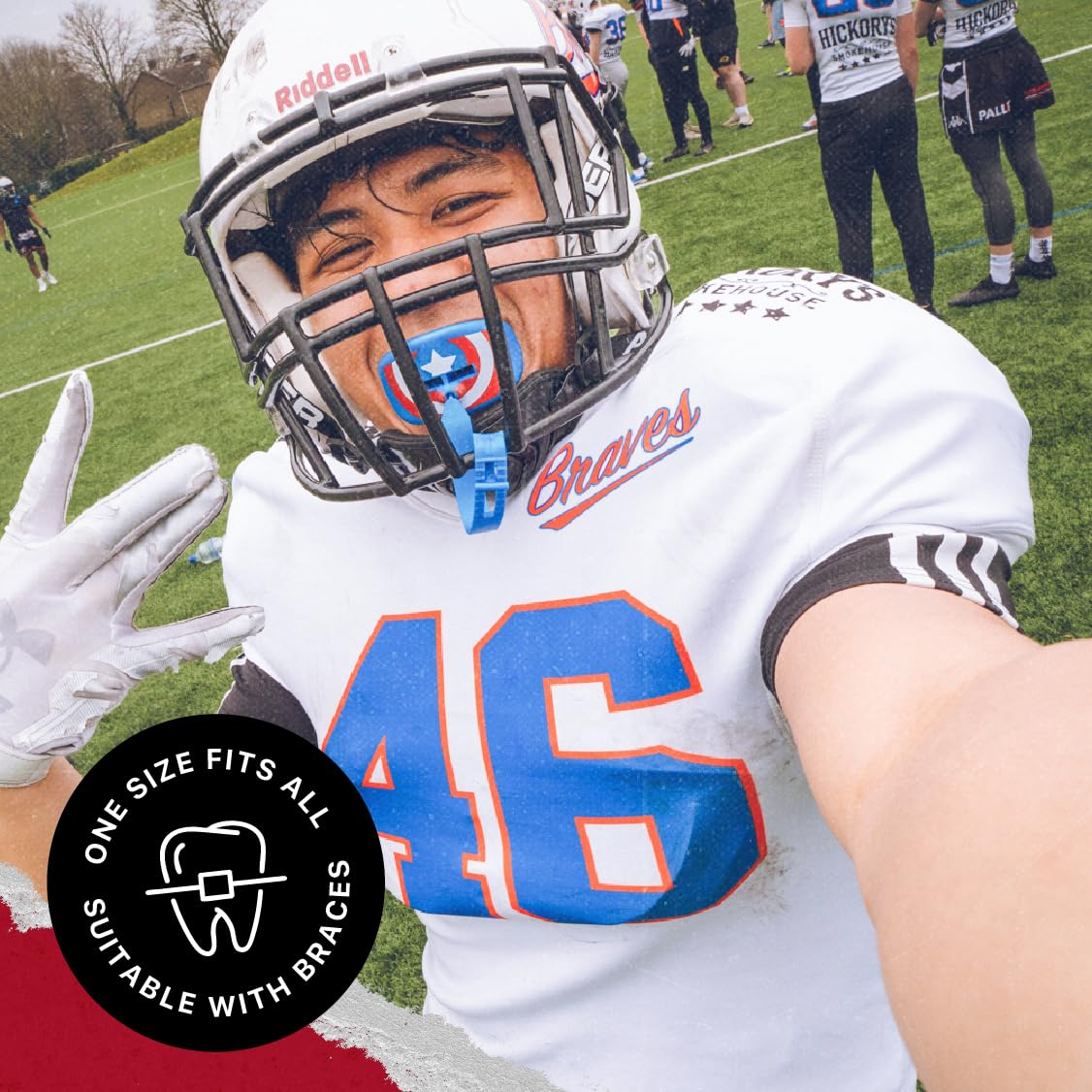 Marvel Captain America Protection Lèvres Adulte et Junior Protège-Dents pour Boxe, Basketball, Lacrosse, Football, MMA, Arts Martiaux, Hockey et Tous Sports de Contact