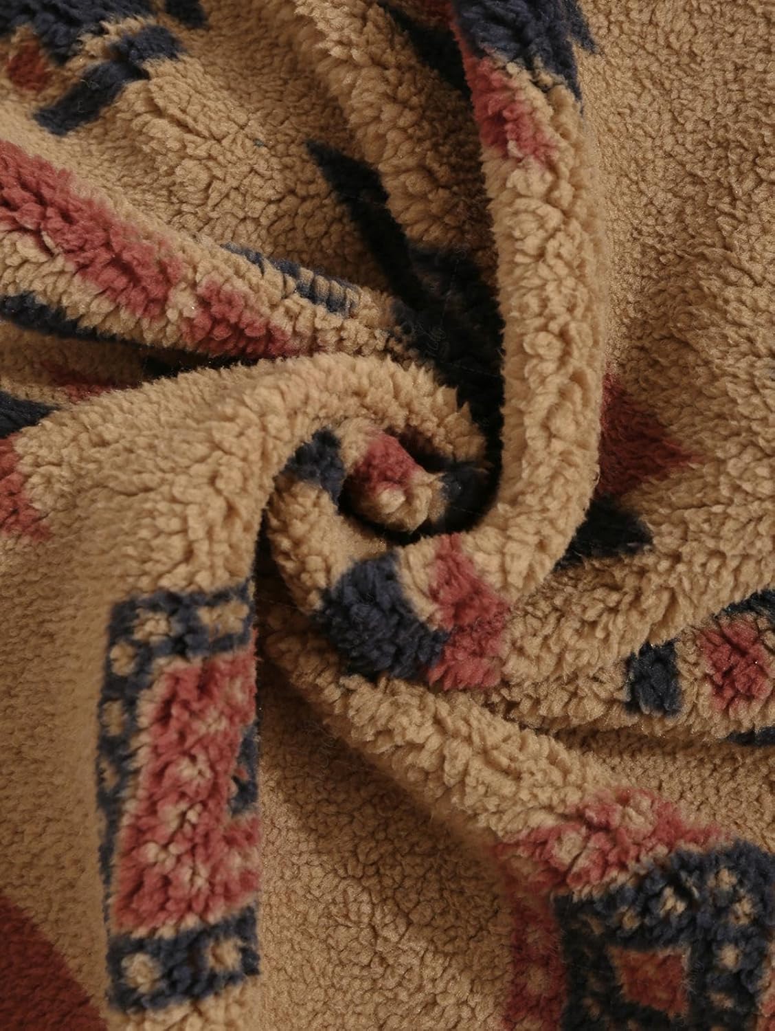 ZAFUL Women's Fashion Long Sleeve Zip Up Plain Faux Fur Sweatshirt Solid Color Pullover Top with Pockets - Image 2