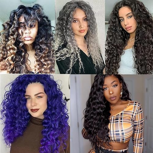 Miniatura 6 de Cabello sintético de ganchillo con ondas oceánicas para mujeres negras, 3 paquetes de cabello sintético de ganchillo rizado hawaiano, extensiones de