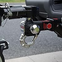 Vista 3 de TOPTOW - Enganche de remolque de tres bolas con gancho de arrastre cromado, bolas de enganche, se adapta a receptor de 2 pulgadas