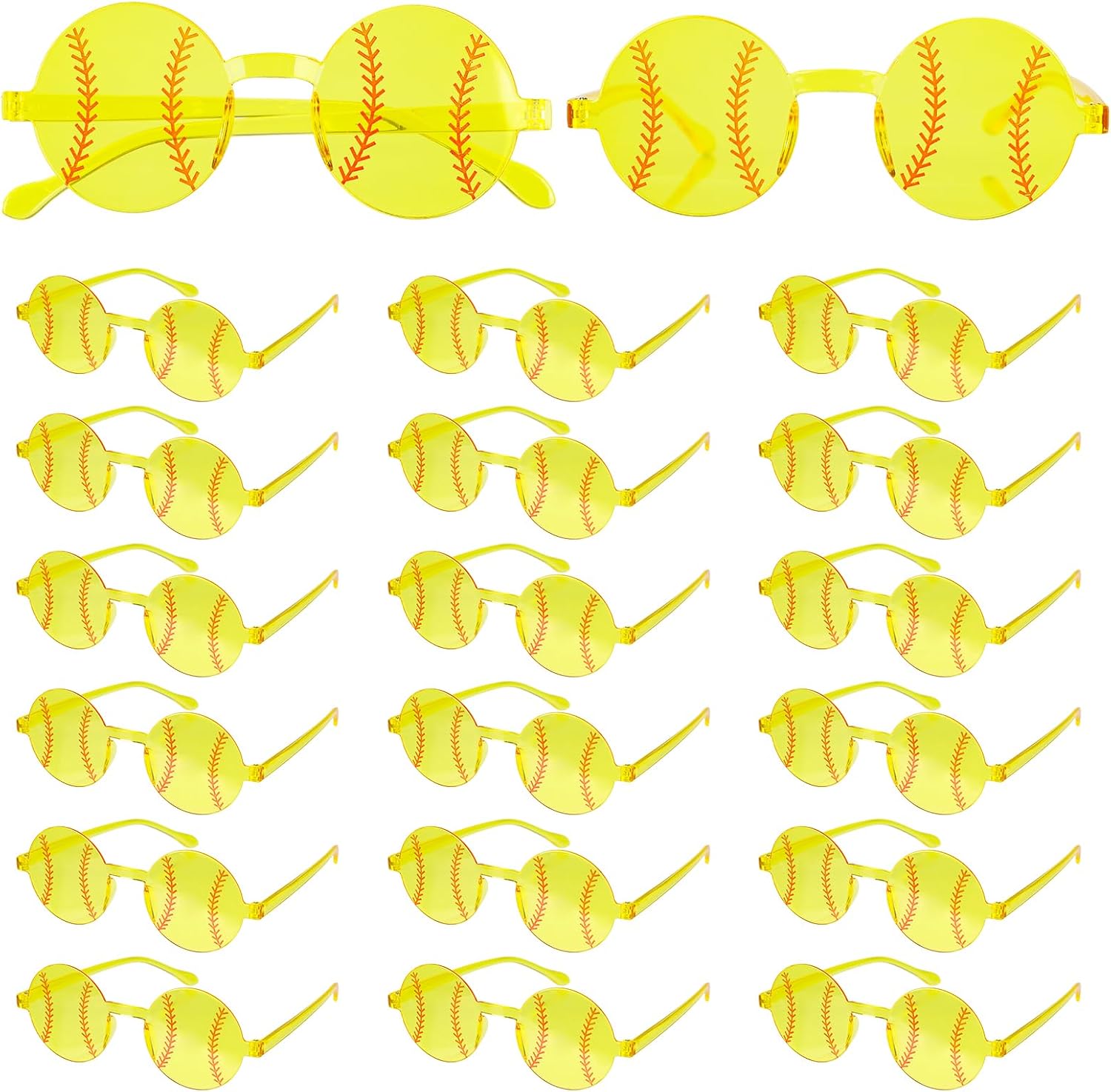 20 Pack Party Favors Glasses – Bulk Round Sport Sunglasses for Team Gifts, Volleyball Basketball Softball Soccer