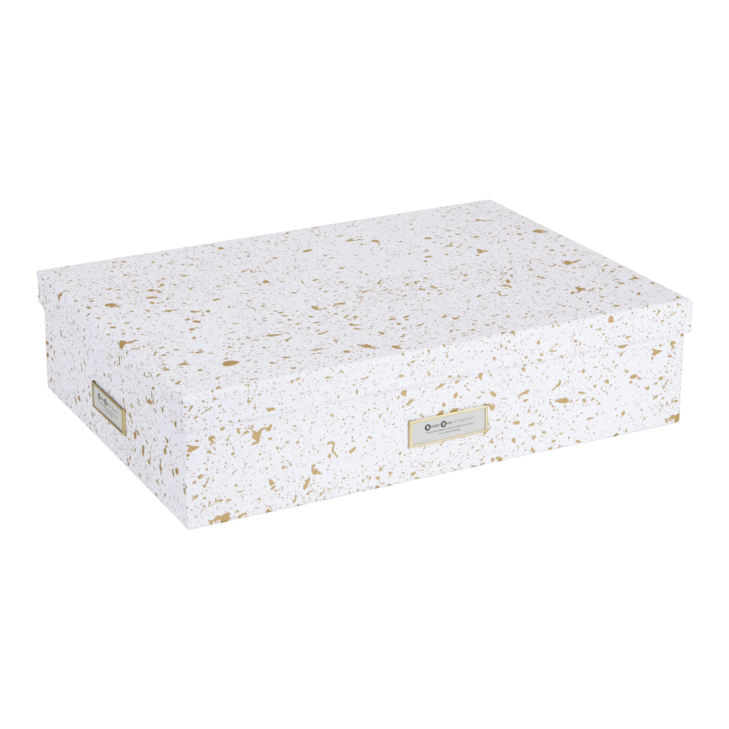 Bigso Box of Sweden Small Storage Box with 12 Compartments - Storage Organiser for Shelves or Drawers - Drawer Organiser for Underwear, Socks, Jewellery, etc. - Gold Speckled
