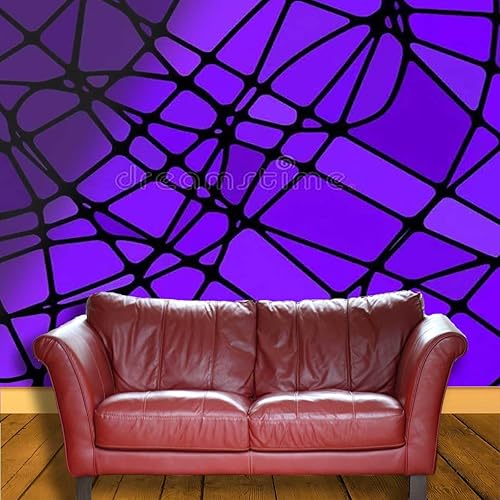 Miniatura 3 de YANFENQI Peel and Stick Wall Paper Purple Papel Tapiz para Cocina Mosaic Decor Art Tv Background Easy to Install (W) 78.7" X(H) 59"