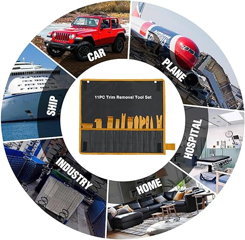 Miniatura 23 de GOOACC Kit de herramientas de eliminación de molduras automáticas de 9 piezas, kit de herramientas antiarañazos para el audio del automóvil, kit