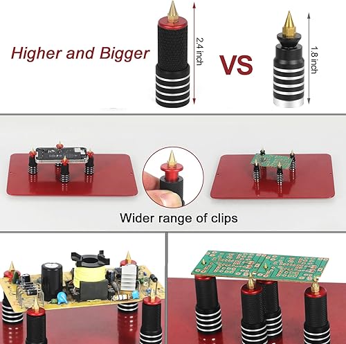 Miniatura 4 de Helping Hands - Estación magnética de tercer ayudante con 4 brazos magnéticos de soldadura, soporte para pistola de soldadura y base estable grande