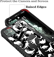 Vista 4 de Funda compatible con iPhone 11, bonito diseño de dinosaurio para mujer, esquinas a prueba de golpes, antiarañazos, antideslizante, funda protectora