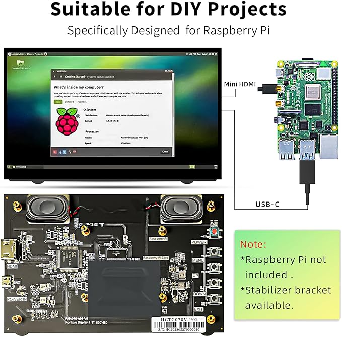 Monitor HDMI 7 Pulgadas Resolución 800x480 miniatura 2