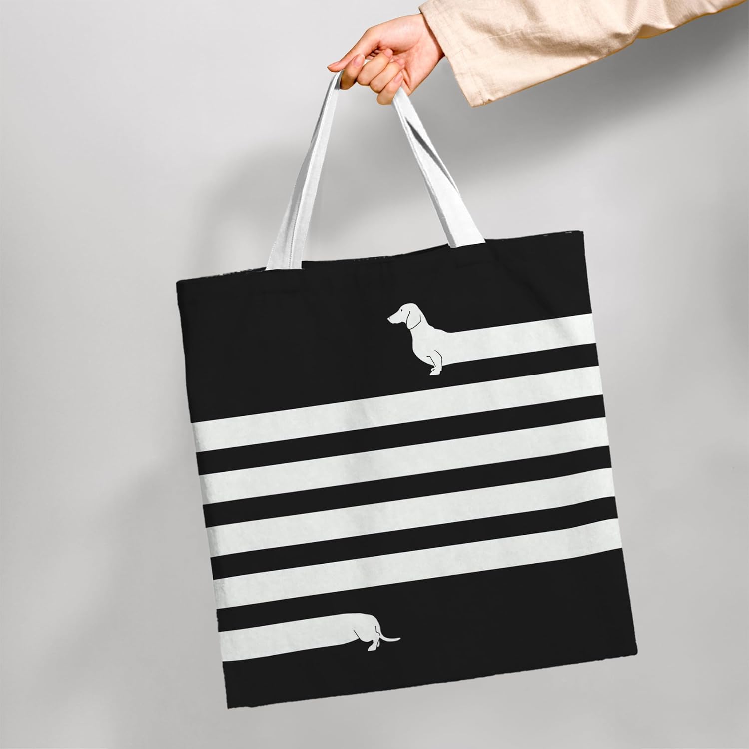 Dachshund Dog Gifts Canvas Tote Bag, Dachshund Gifts Tote Bag for Women Dog Lover, Travel Reusable Grocery Bags - Image 2