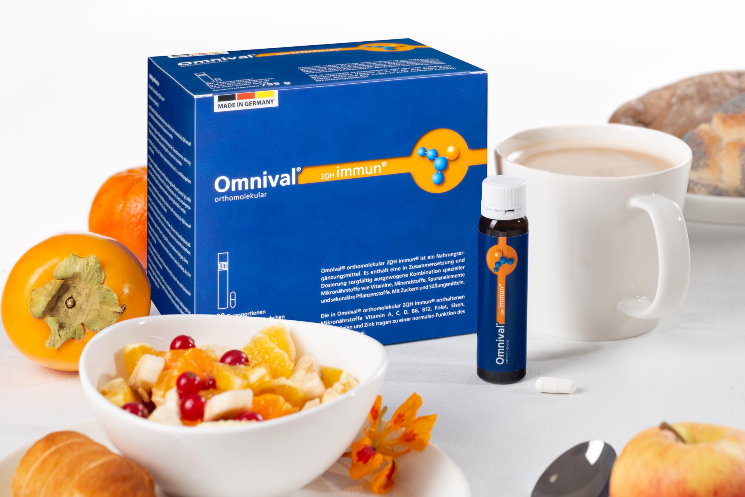 Immun Trinkampullen - Vitamin Komplex für das Immunsystem | Orthomolekulares Nahrungsergänzungsmittel, Vitamine für Frauen & Männer, Mikronährstoff Immunkur im Trinkfläschchen (30 Tage)