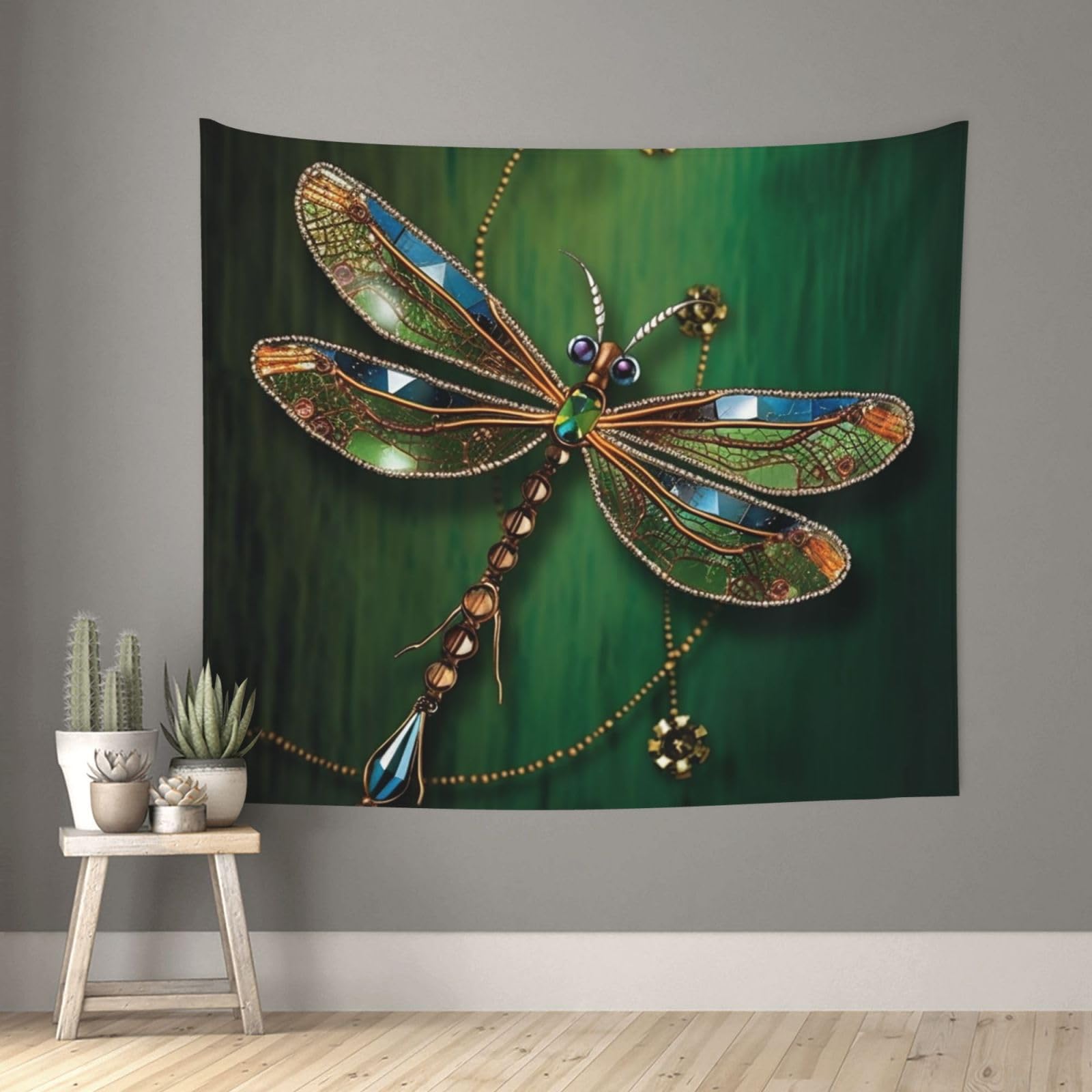 FodPand Jewel dragonfly Tapestry for Bedroom Aesthetic, Wall Hanging Tapestries Art Decor Backdrop Wall Tapestry for Dorm Living Room Funny Poster Party Banner Background 51" X 60"