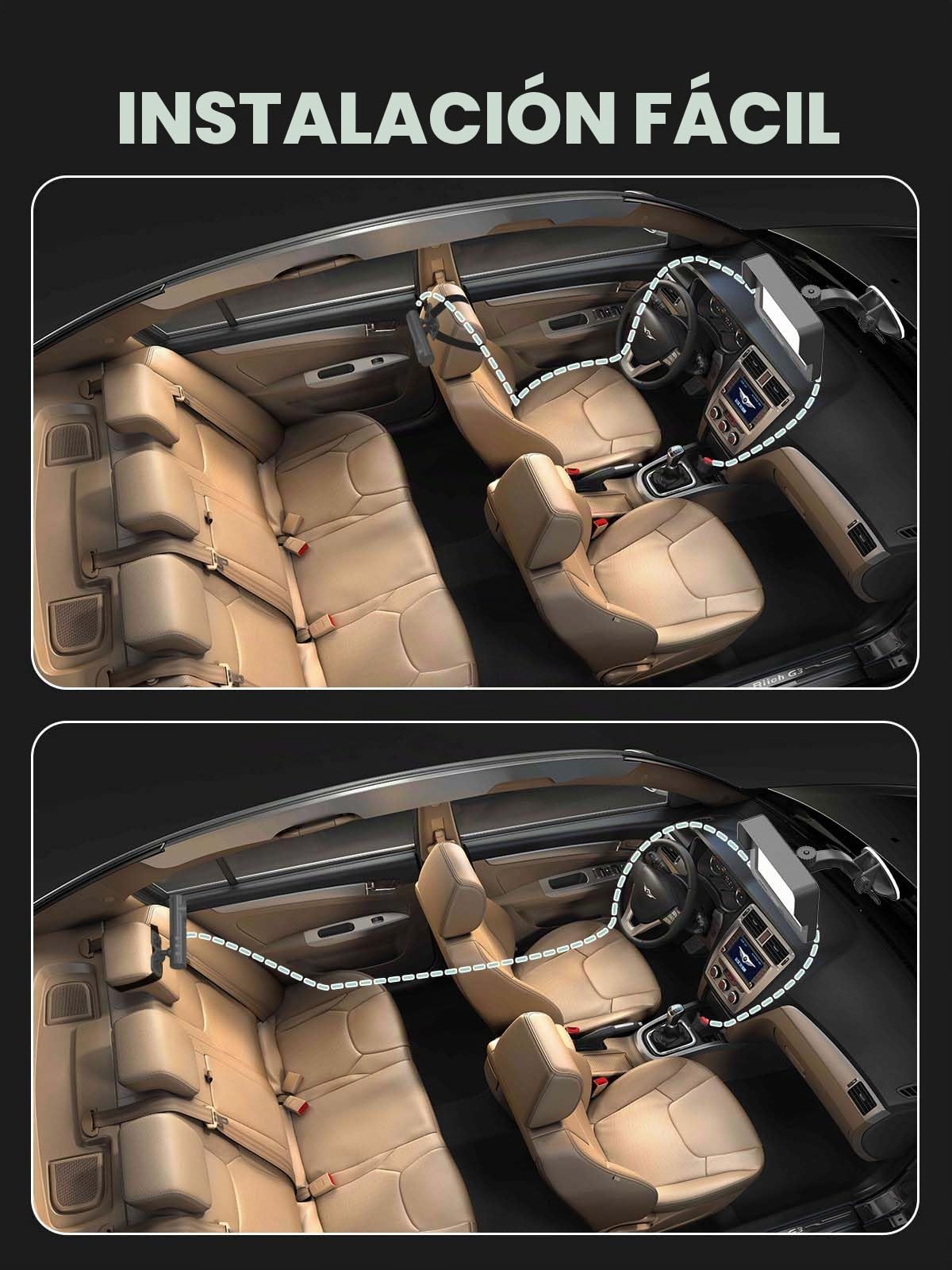 GROWNSY Cámara Bebé Asiento Trasero HD 1080P 4.3'' Espejo Retrovisor Bebé Coche Pantalla con Función de Visión Nocturna，Plug & Play, fácil instalación Visita la tienda de GROWNSY