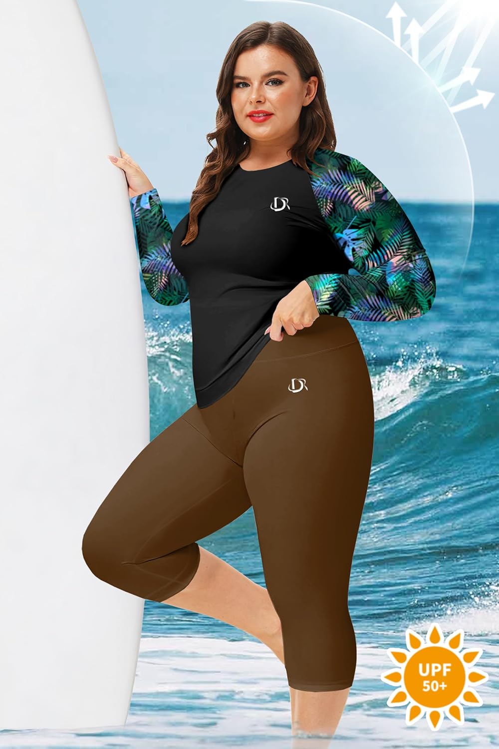 Deerose Swim Pants for Women Swim Capris High Waisted Sun Protection UPF 50+ Long Swimming Leggings Shorts - Image 6