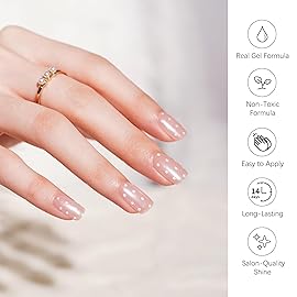 DANNI & TONI Semi Cured Gel Nail Strips Polka Dot Mirror Gel Nail Wraps 28 Stickers | Dreamy Dots