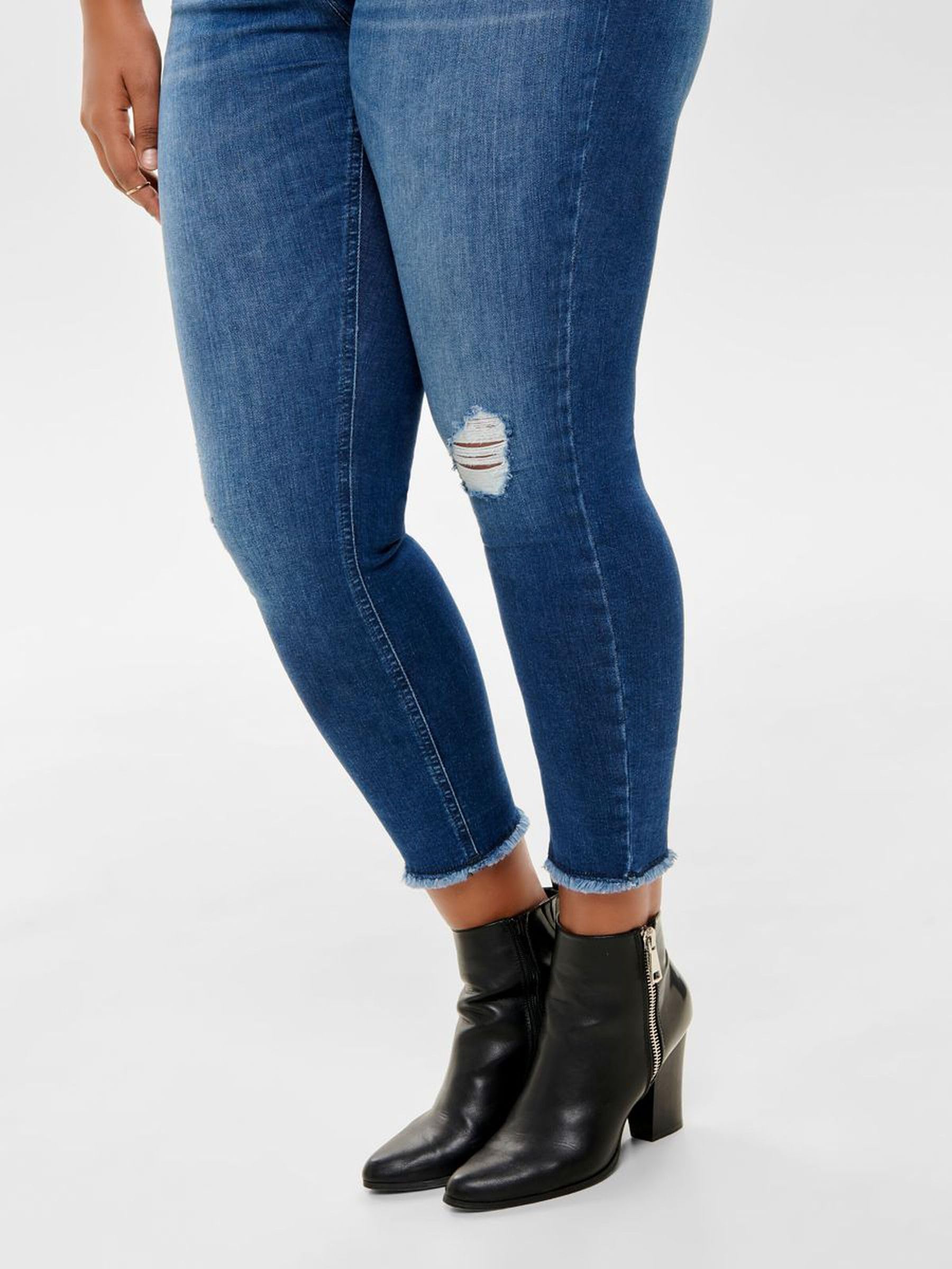 Only Carmakoma - Carwilly Reg Skinny Ank Jeans MBD Noos, Jeans Skinny Donna